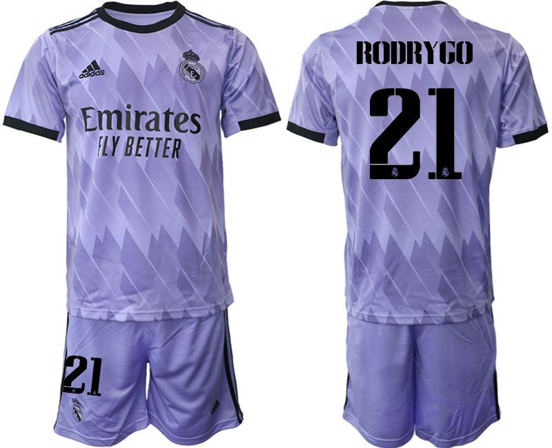 Men 2022-2023 Club Real Madrid away purple #21 Soccer Jersey